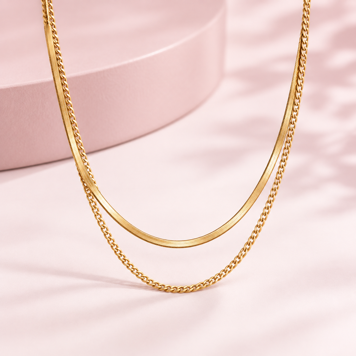 Miranda Doppellagige Halskette in Gold