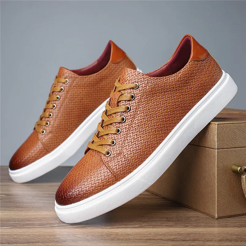 Beaumont Woven Leather Sneakers
