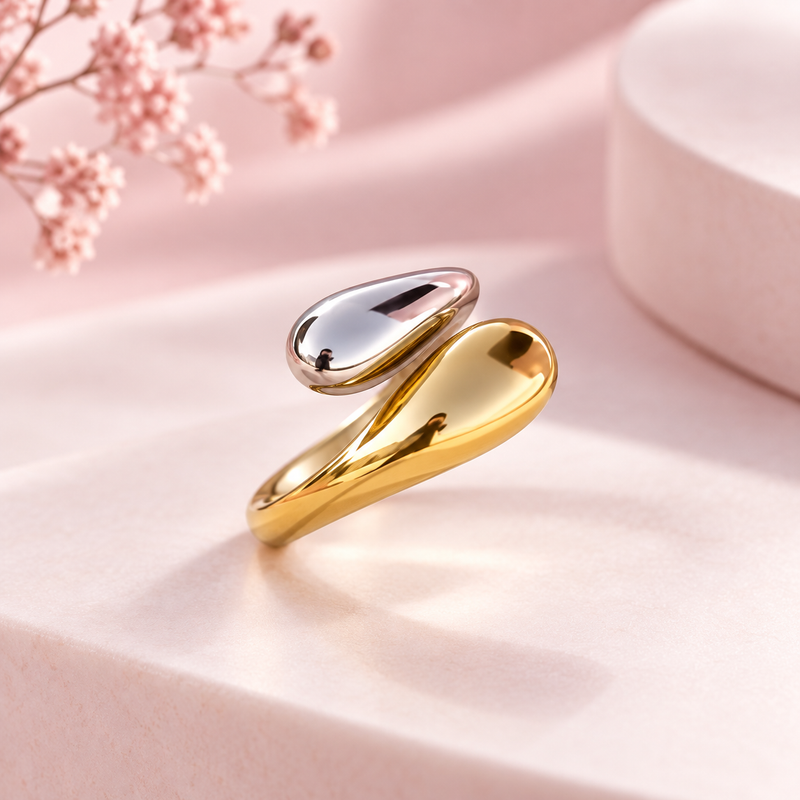 Jessica Tropfenring in Gold und Silber