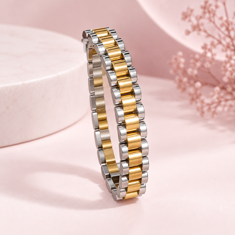 Nora Gliederarmband in Gold und Silber