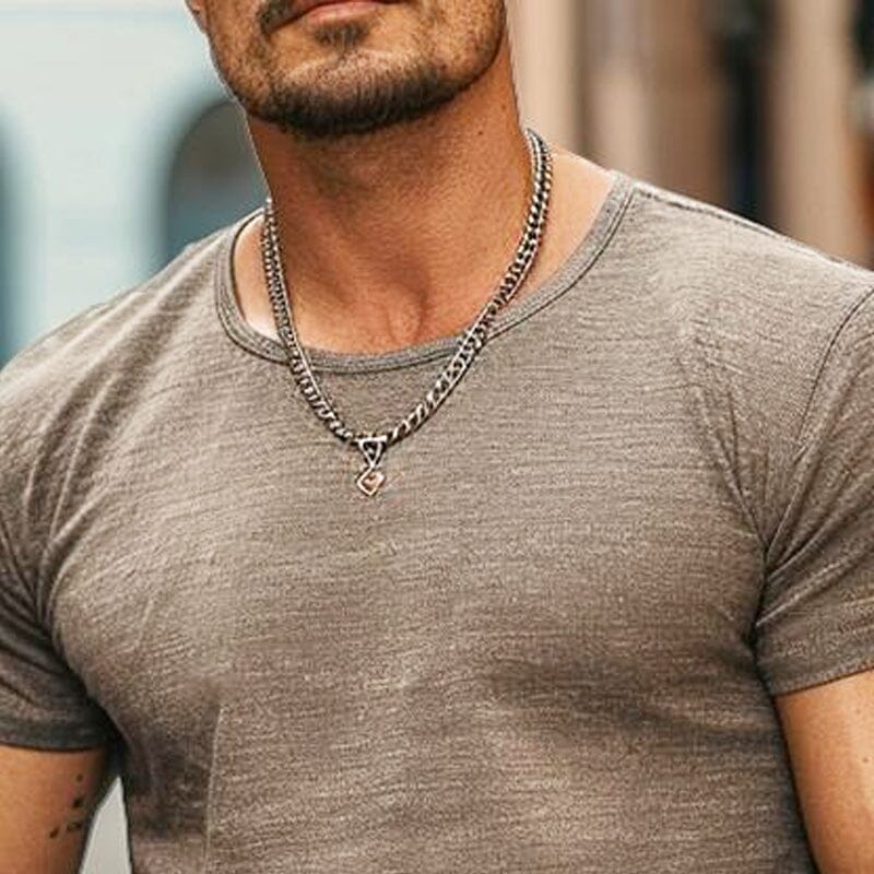 Herren Rundhals T-Shirt Slim Fit | Lässiges Muskelshirt Melange taupe [ Herrenkollektion - Frühling & Sommer '25 - Hemden ] 95 - Herren Rundhals T-Shirt Slim Fit Gratti Paris 