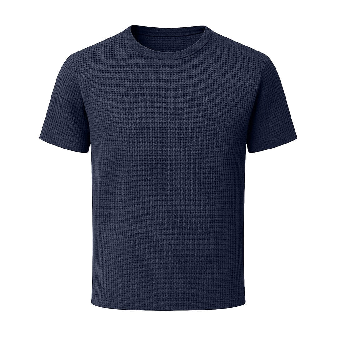 Herren Rundhals T-Shirt | Waffelstruktur Shirt kurzarm schwarz [ Herrenkollektion - Frühling & Sommer '25 - Hemden ] 55 - Herren Rundhals T-Shirt Gratti Paris Mitternachtsblau S 