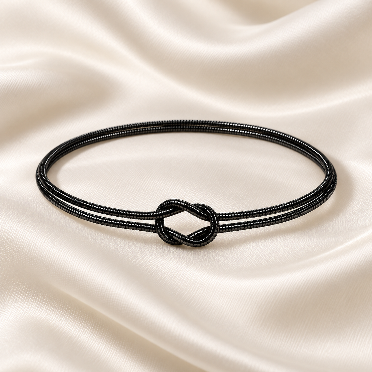 Minimalistisches Knotenarmband – Schwarz