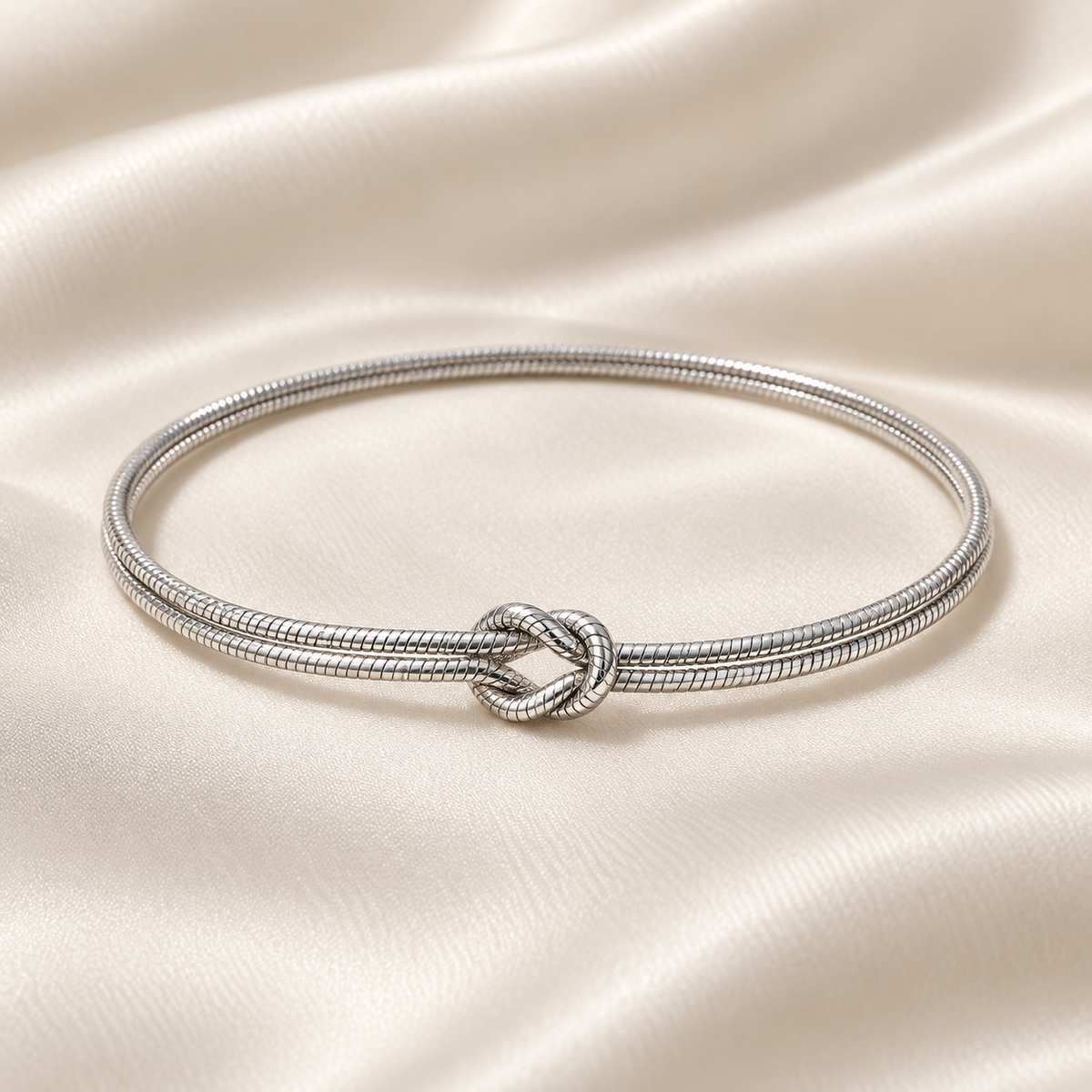 Minimalistisches Knotenarmband – Silber
